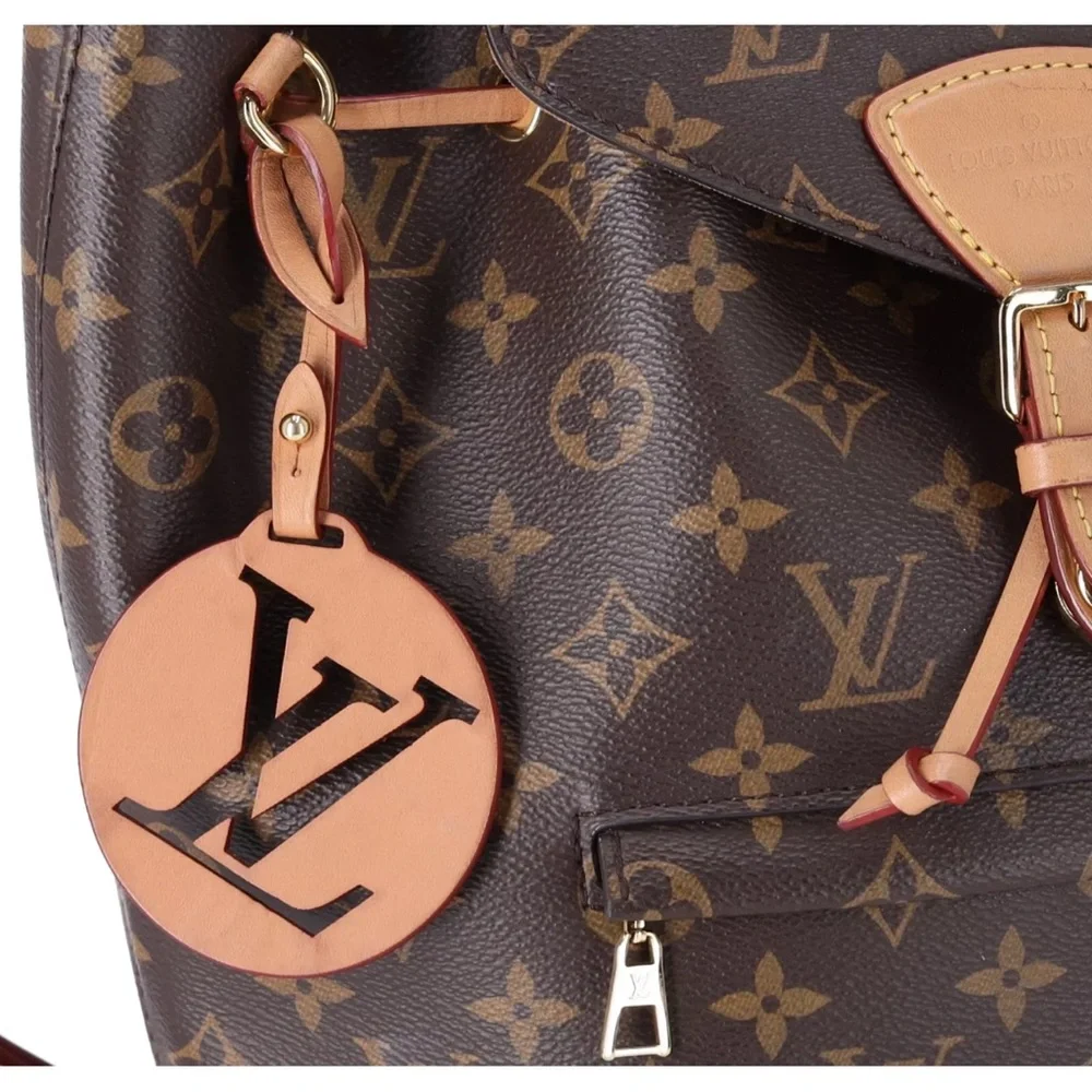 Louis Vuitton Montsouris PM Backpack Brown Monogram M45501 LV Logo Charm